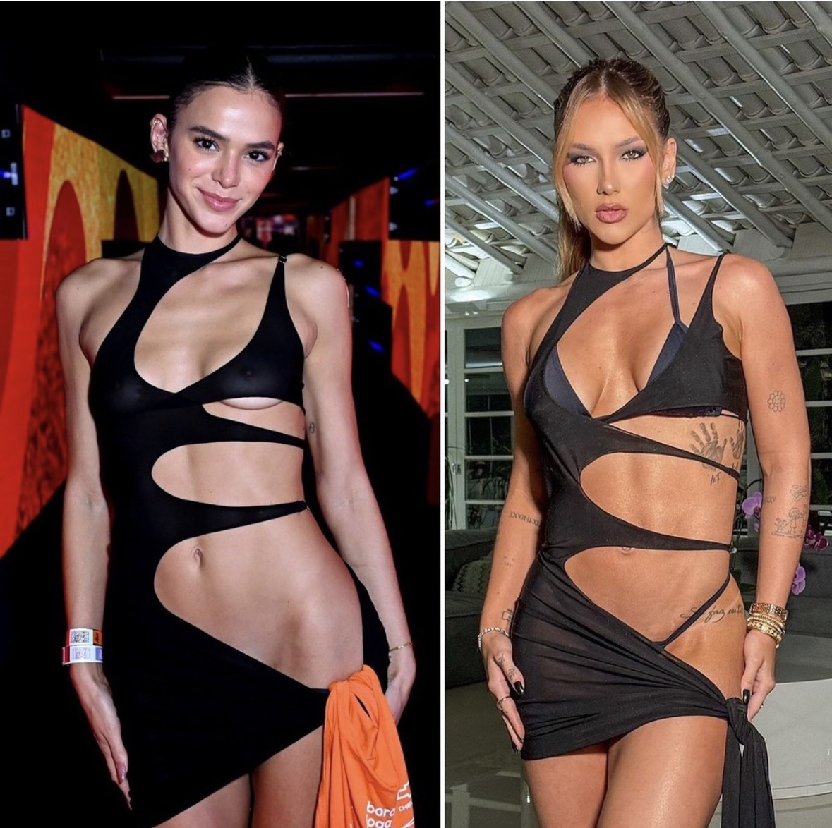 Bruna Marquezine sem calcinha usa mesmo look usado por Virginia em festa de Neymar e causa polêmica