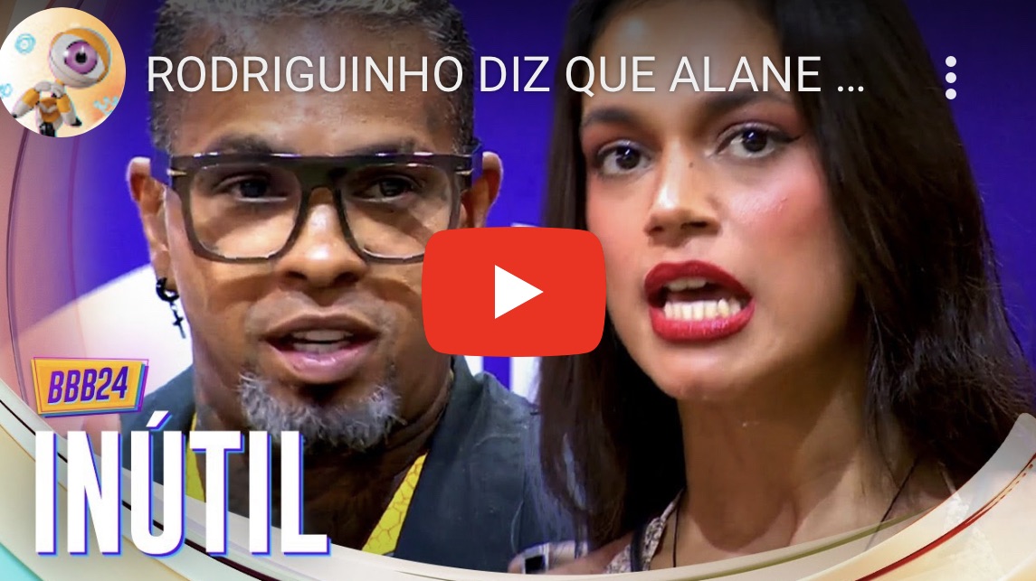 Vídeo : Durante o Sincerão, Rodriguinho diz que Alane é inútil no #BBB24 e justifica que a sister não se responsabiliza com