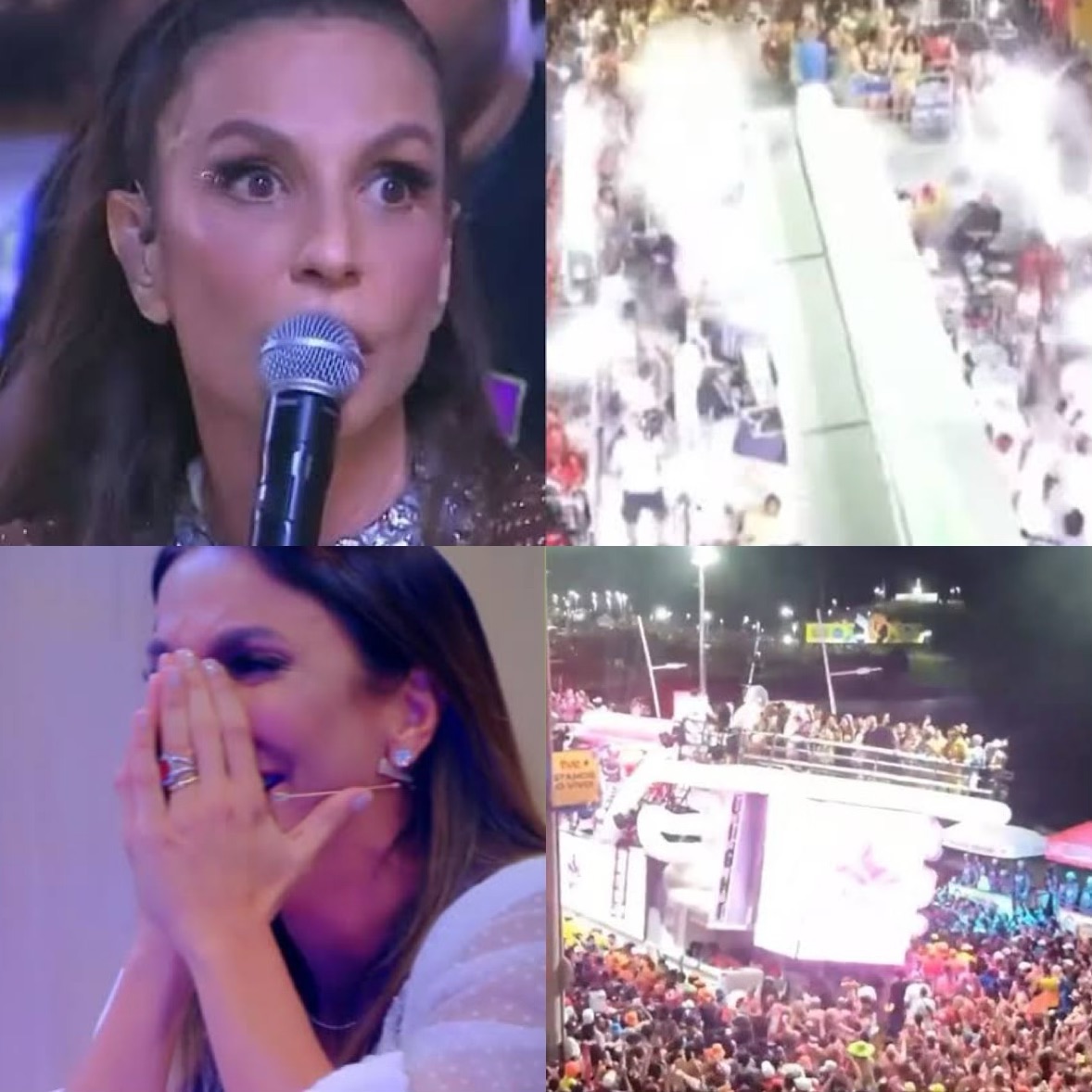 Caos e explosão em trio de Ivete Sangalo faz cantora chorar em Salvador. Tubo de gás carbônico explodiu e vazou durante o desfile da cantora e deixou feridos