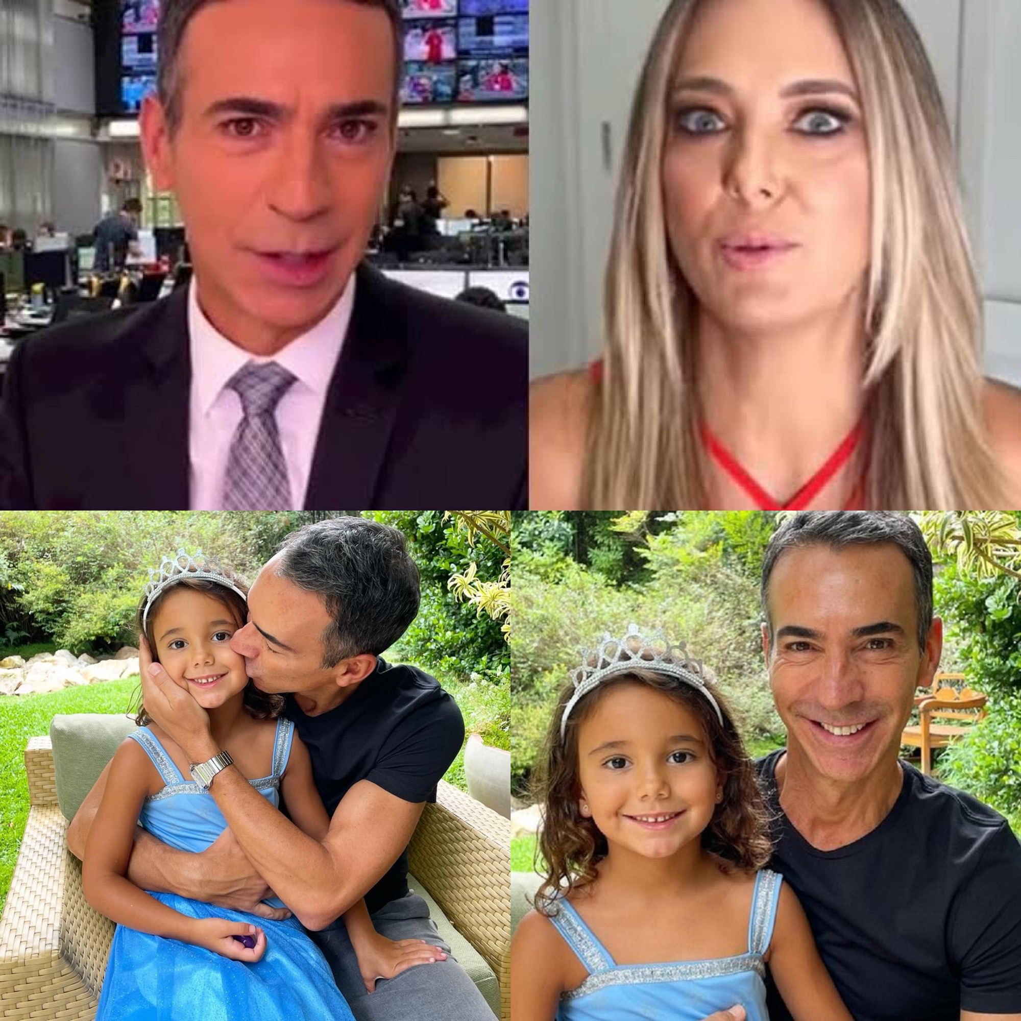 Bomba! Cadê Ticiane? César Tralli faz viagem só com a filha no carnaval