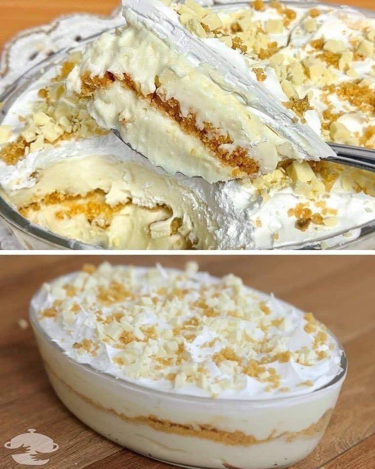 Torta belga cremosa com um creme especial de 4 leites: Sobremesa perfeita