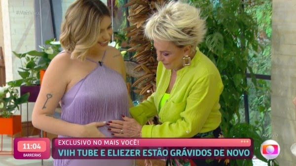 Viih Tube e Eliezer anunciam gravidez de segundo filho ao vivo