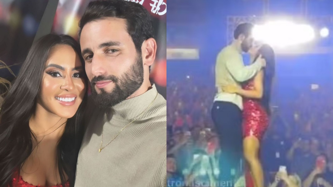 Matteus e Isabelle sobem no palco durante show de Joelma, dão beijão e e gaúcho se declara: “Atravessei o país atrás dela”; assista