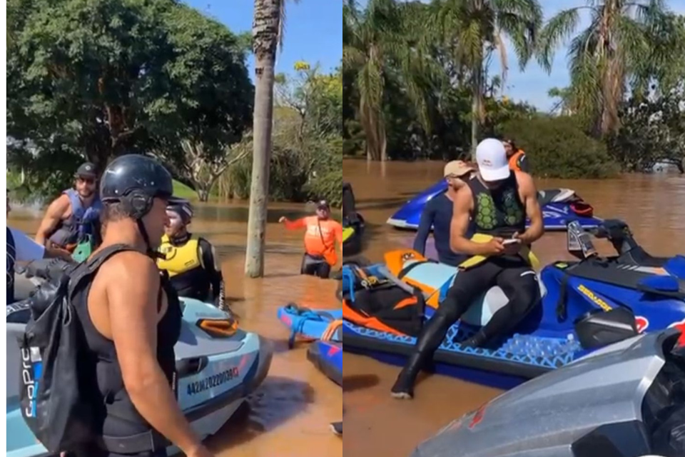 No RS, Scooby e grupo de surfista ajudam a resgatar 200 crianças ilhadas em escola