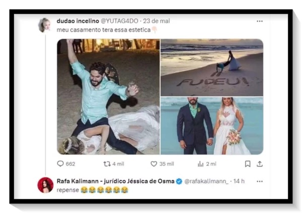 Rafa Kalimann se envergonha com fotos vazadas de seu casamento com o cantor Rodolffo, e alfineta: ‘Repense’