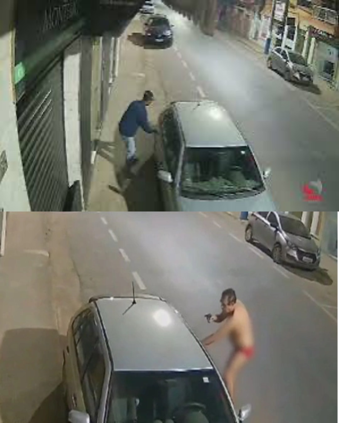 Apenas de cueca vermelha e com arma na mão, homem reage a arrombamento de carro em MG