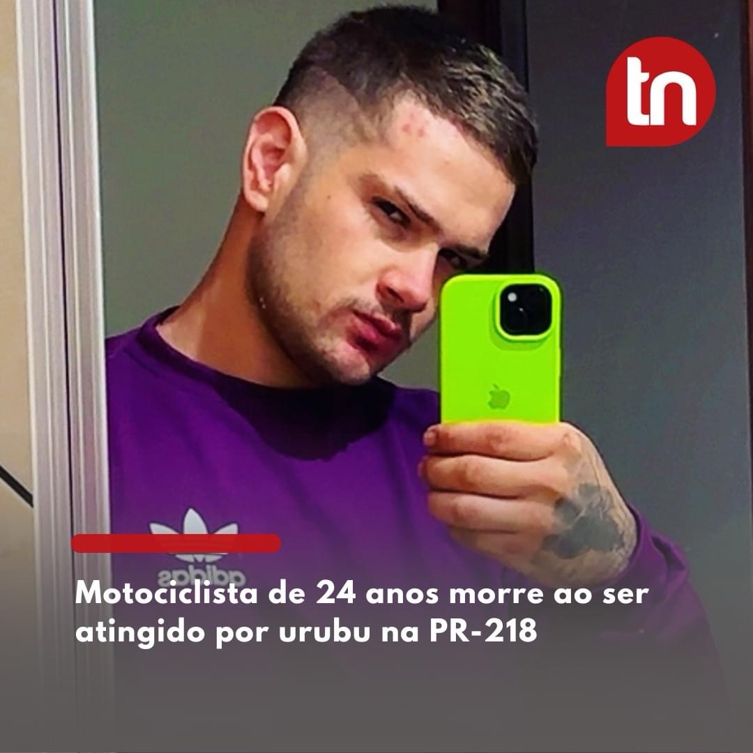 Motociclista de 24 anos morre ao ser atingido por urubu na PR-218