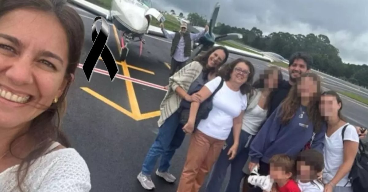 Momentos antes de embarcar em avião que sofreu acidente fatal, família tirou sua última foto em frente a aeronave